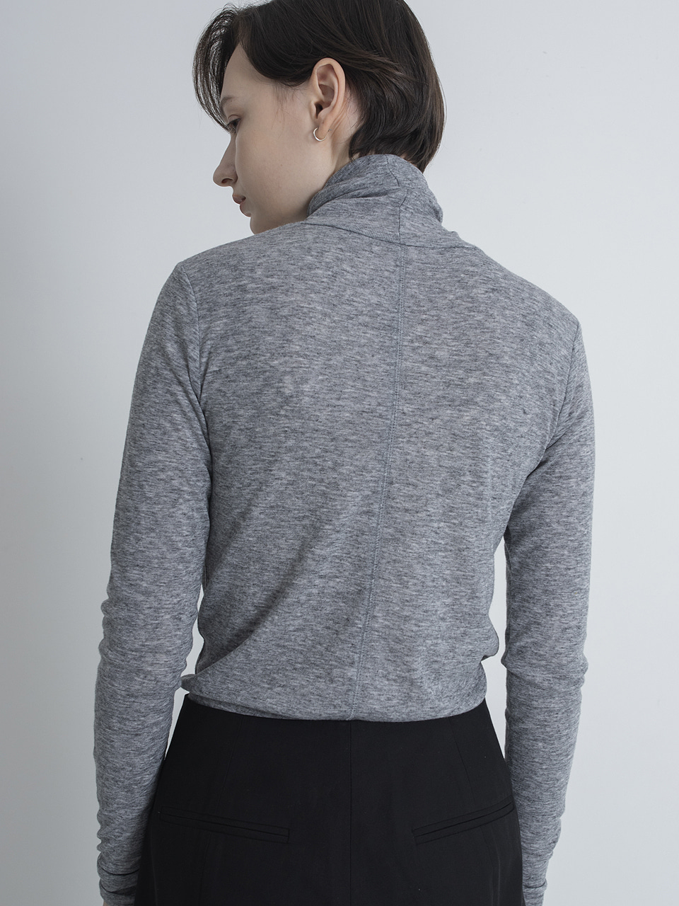 Jersey Turtleneck Pullover_LM/Gray