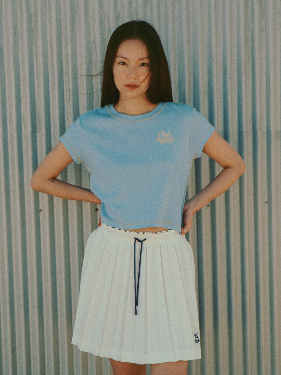 [with Call Me Baby] OVERSTITCH T-SHIRT - BLUE