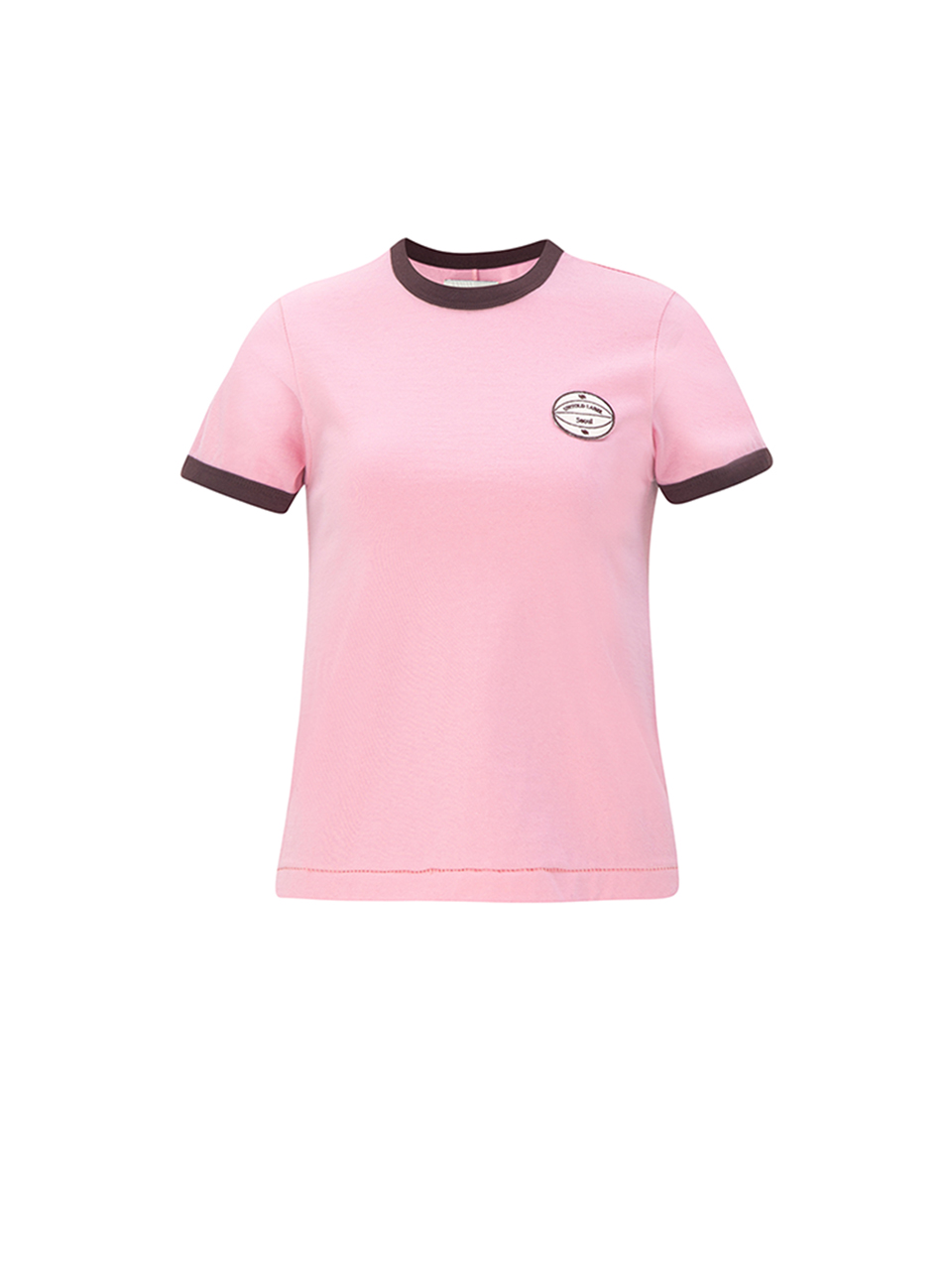 럭비로고 배색 티셔츠_Pink